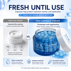 YOU Skincare HydraBloom Capsule Cream with comparison to regular cream on a white background