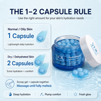 YOU Skincare HydraBloom Capsule Cream with usage guide on a blue background