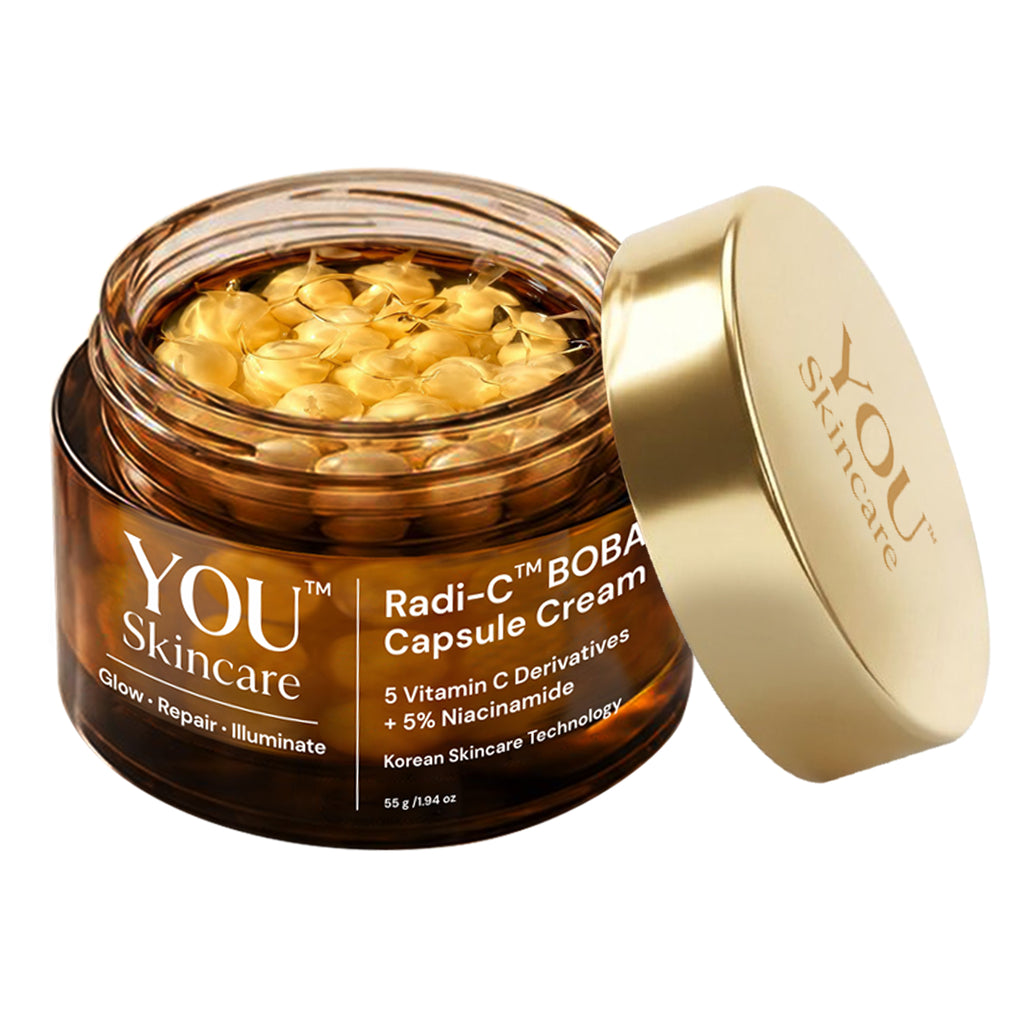 YOU Radi-C BOBA Vitamin C capsule cream with visible yellow capsules