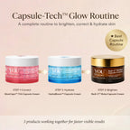 YOU Skincare product lineup with 'Capsule-Tech Glow Routine' on a beige background