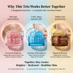 YOU Skincare trio with product images and text on a gradient background