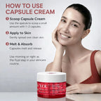 How to use capsule cream by scooping capsules, applying on skin and letting it melt for hydration and glow as final step in skincare routine by YOU Skincare