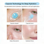HydraBloom capsule skincare technology showing capsule break and release of fresh hydration actives for deeper absorption improved moisture retention and smooth skin by YOU Skincare India